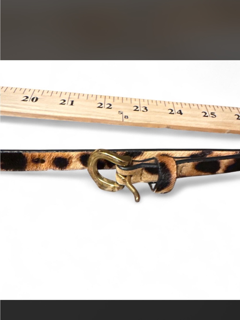 J. Crew Leopard Print Thin Leather Belt in Tan and Black - Picture 4 of 5